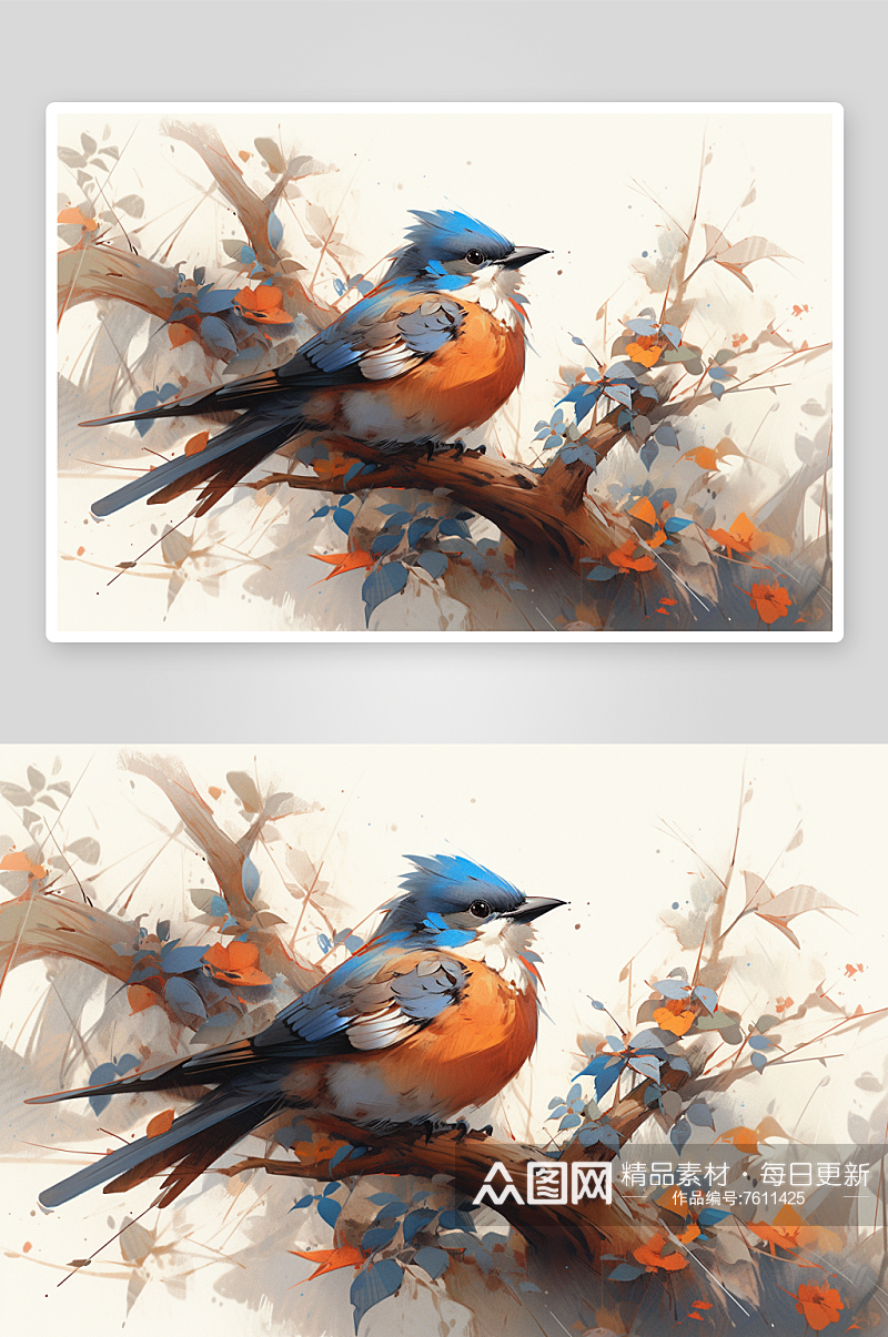 数字艺术可爱小鸟动物素材