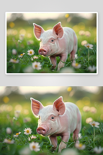 数字艺术可爱小猪动物