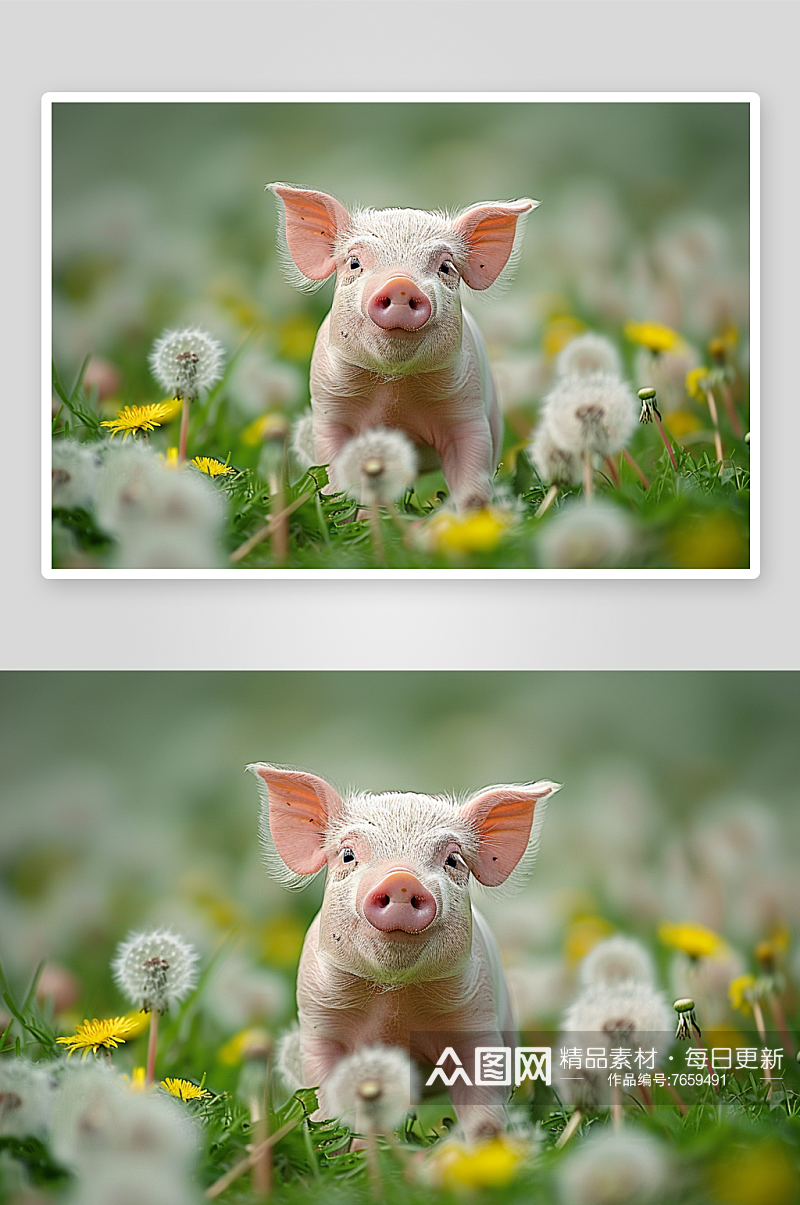 数字艺术可爱小猪动物素材