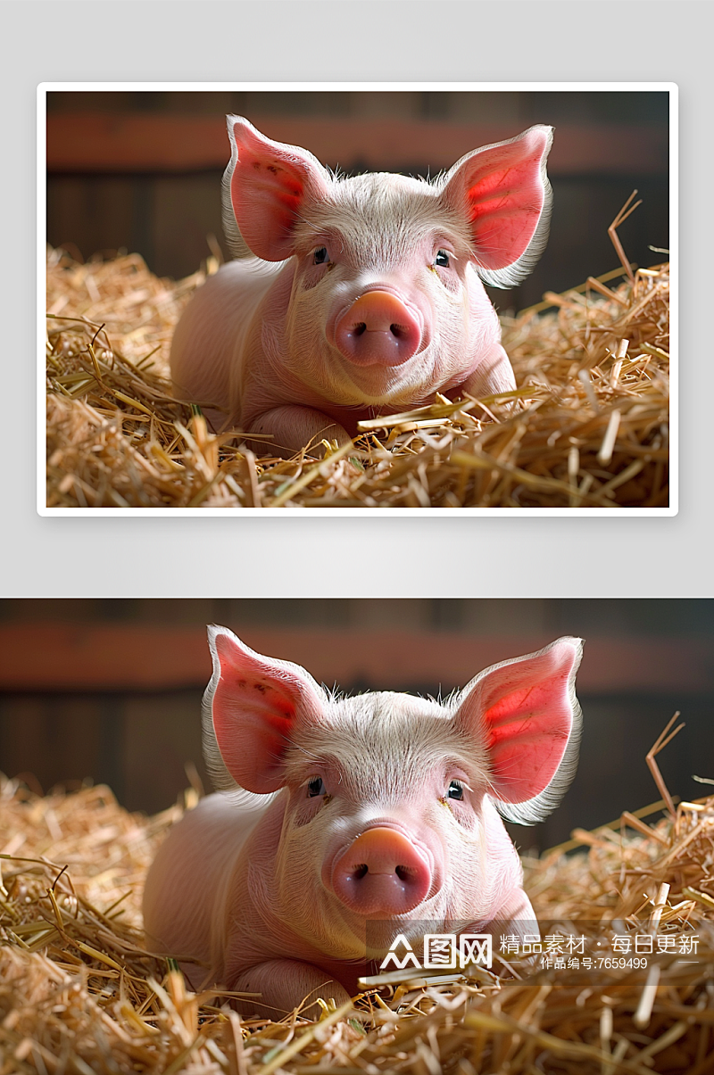 数字艺术可爱小猪动物素材