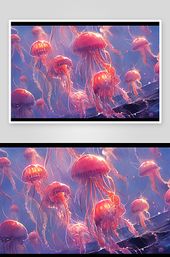 数字艺术海洋水母