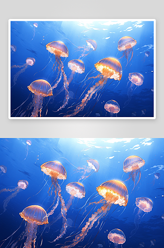 数字艺术海洋水母生物