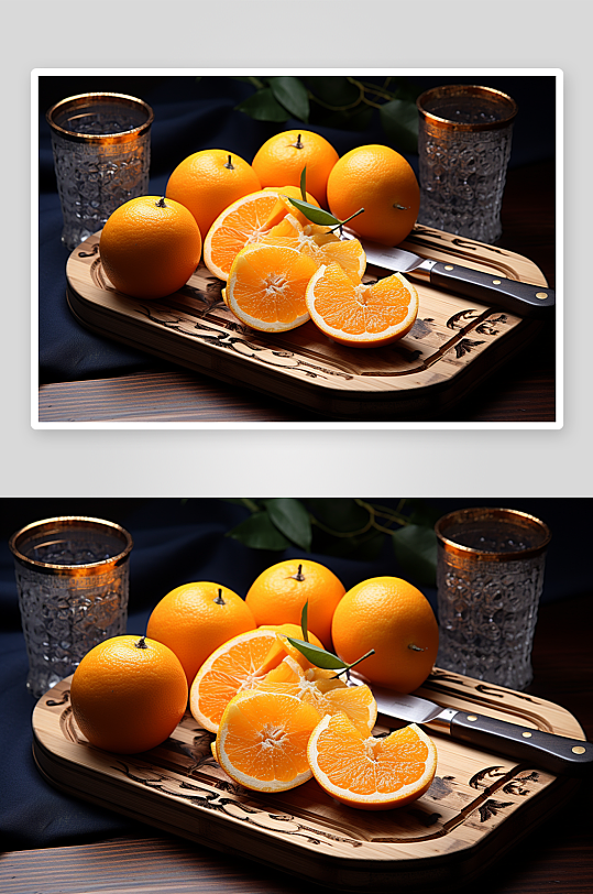 数字艺术美味橙子水果