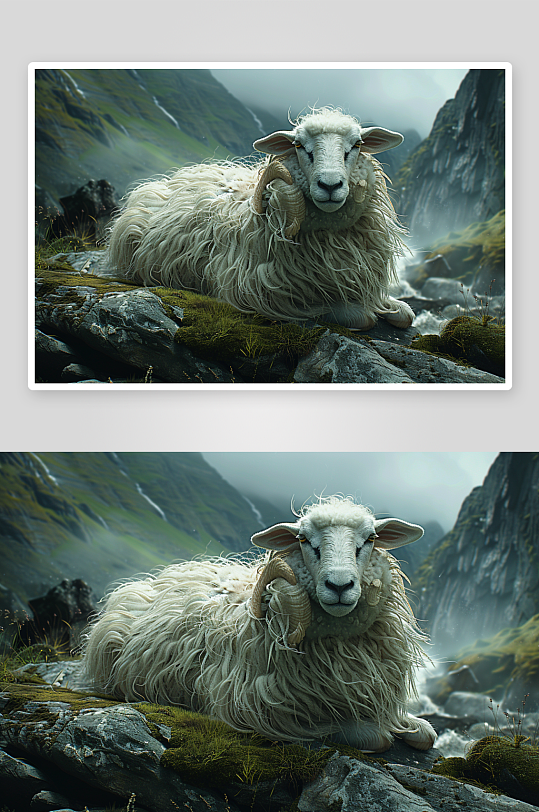 数字艺术可爱绵羊动物