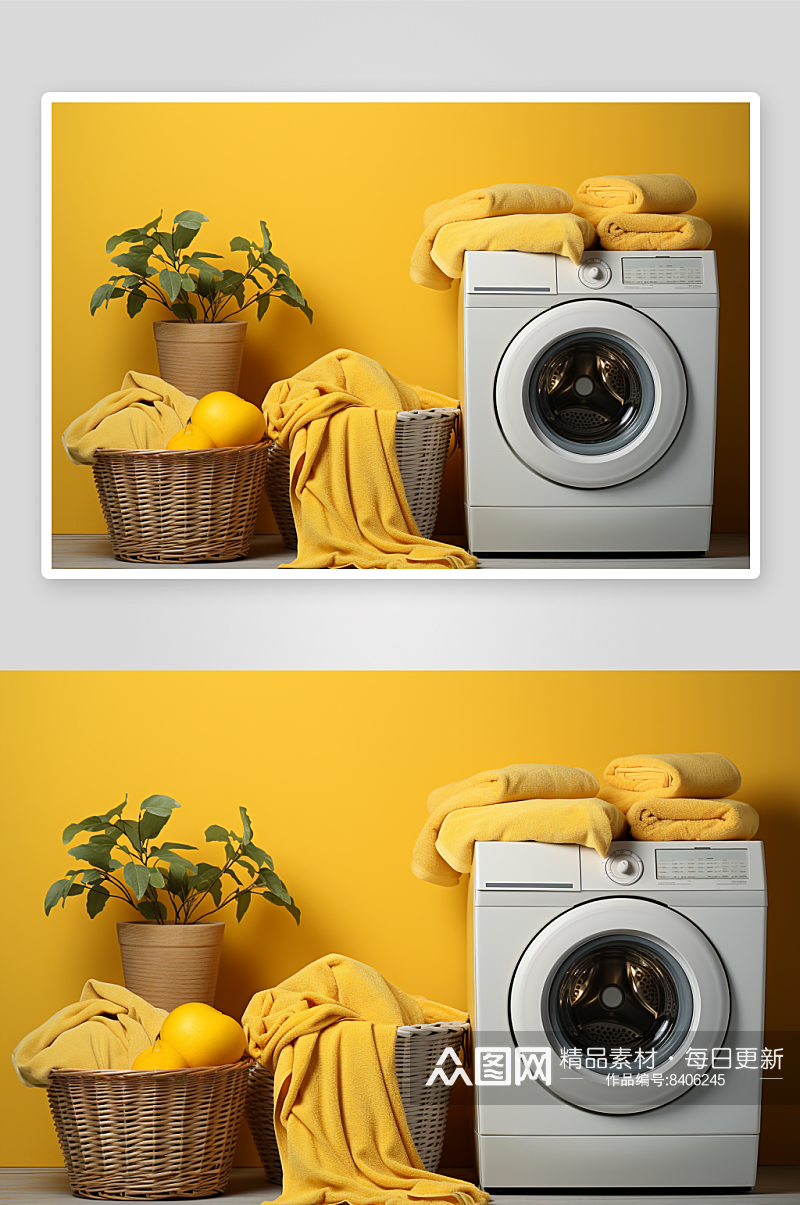 数字艺术全自动洗衣机电器素材