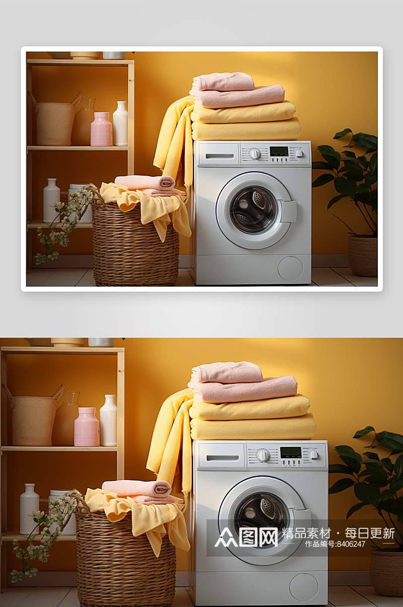 数字艺术全自动洗衣机电器素材
