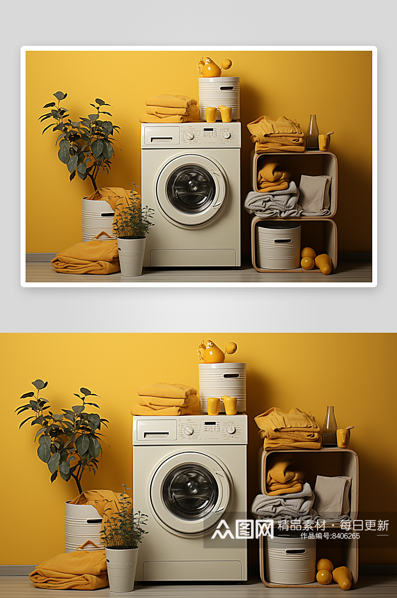 数字艺术全自动洗衣机素材