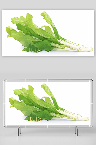 数字艺术绿色青菜蔬菜