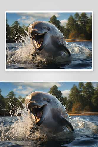 数字艺术可爱海豚