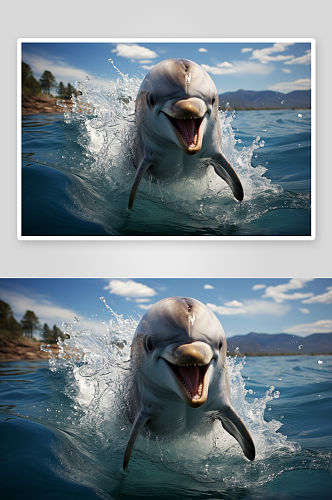 数字艺术可爱海豚动物