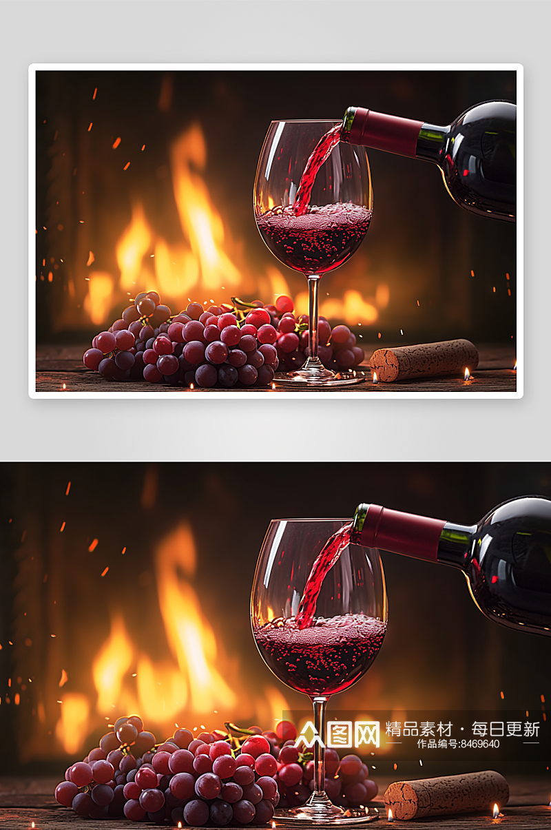 数字艺术美味葡萄酒素材