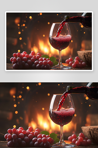 数字艺术美味葡萄酒