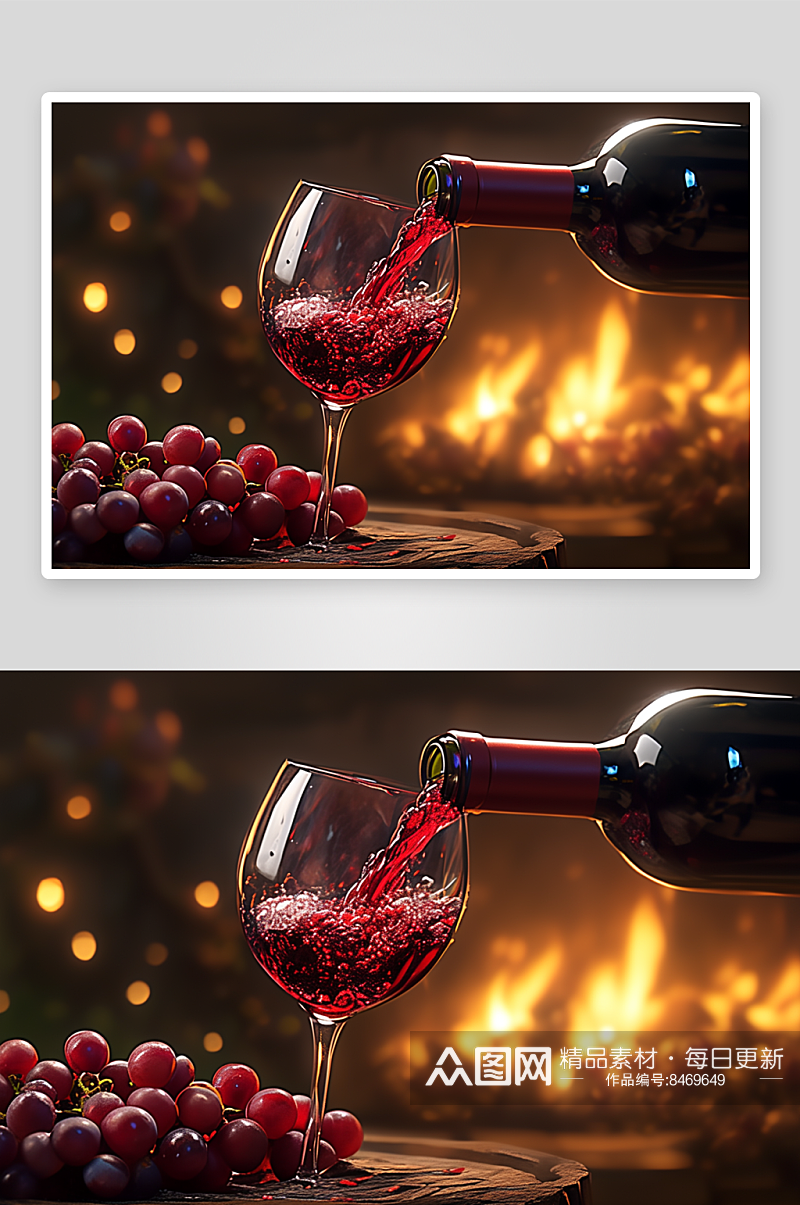 数字艺术美味葡萄酒饮品素材