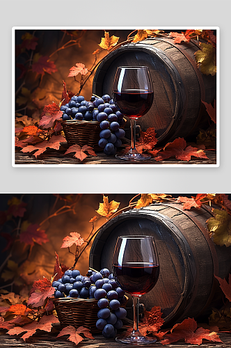 数字艺术美味葡萄酒饮品