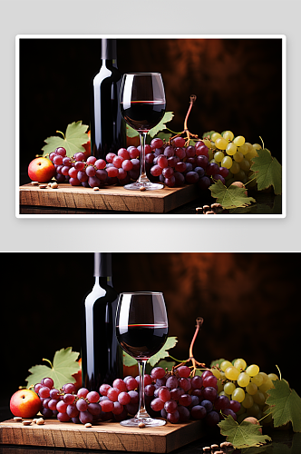 数字艺术美味葡萄酒饮品