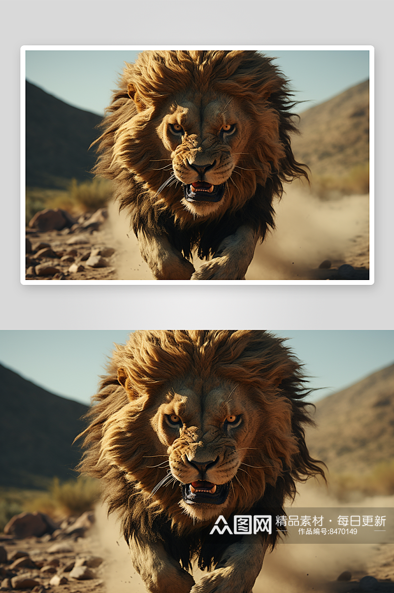 数字艺术雄狮动物照片素材