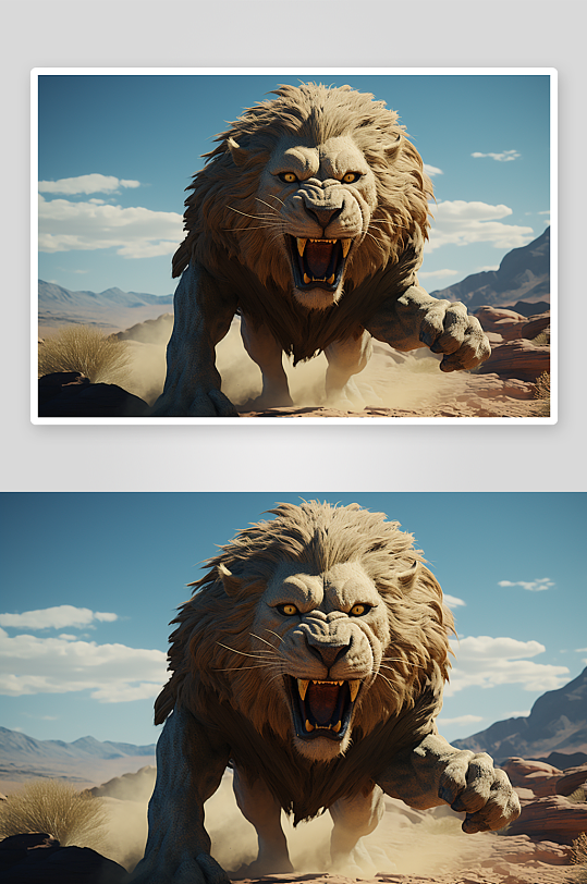 数字艺术雄狮动物