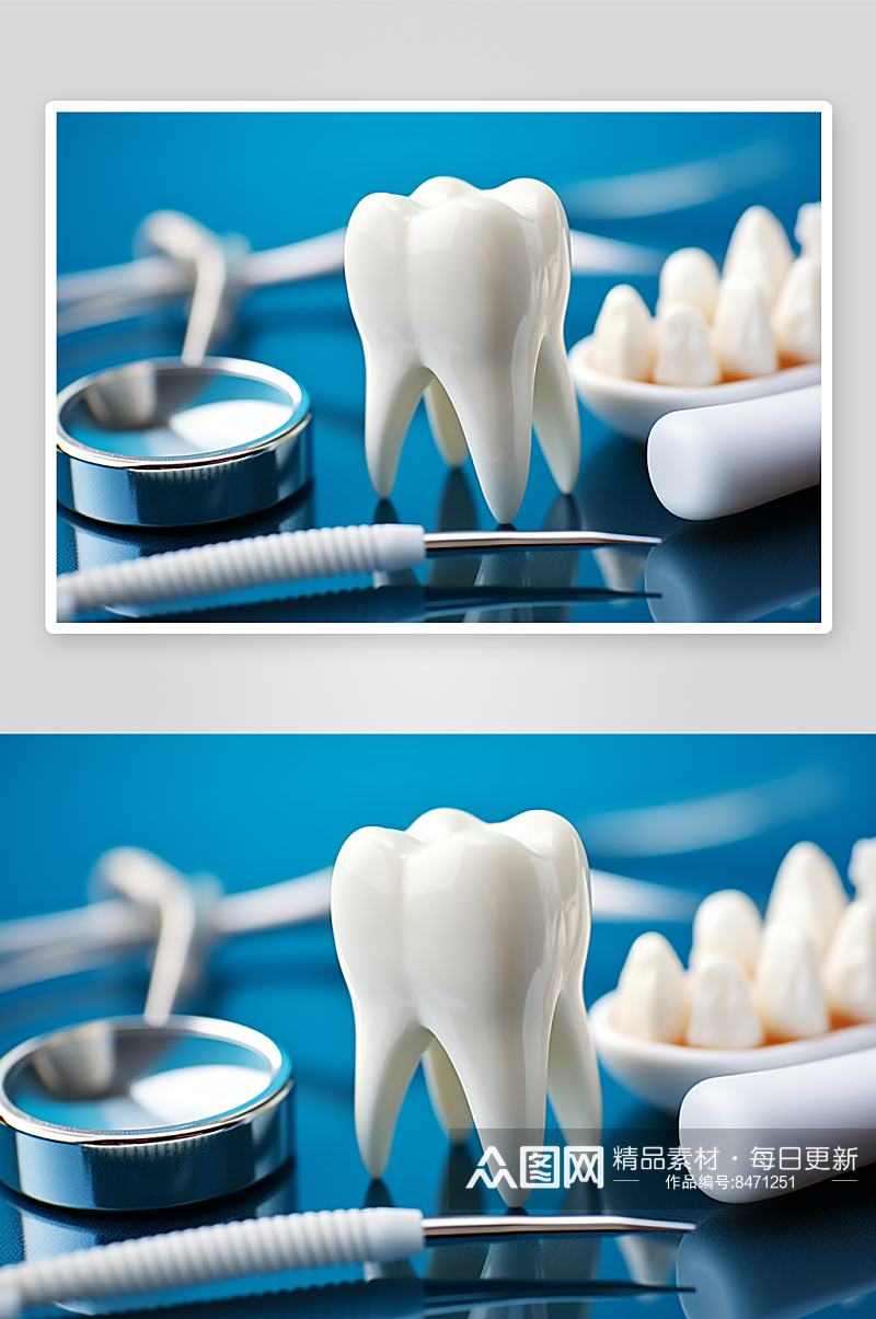 数字艺术洁白牙齿照片素材