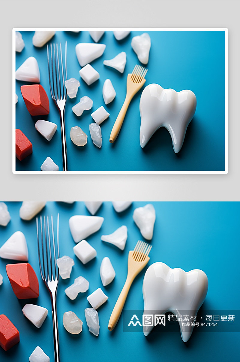 数字艺术洁白牙齿照片素材