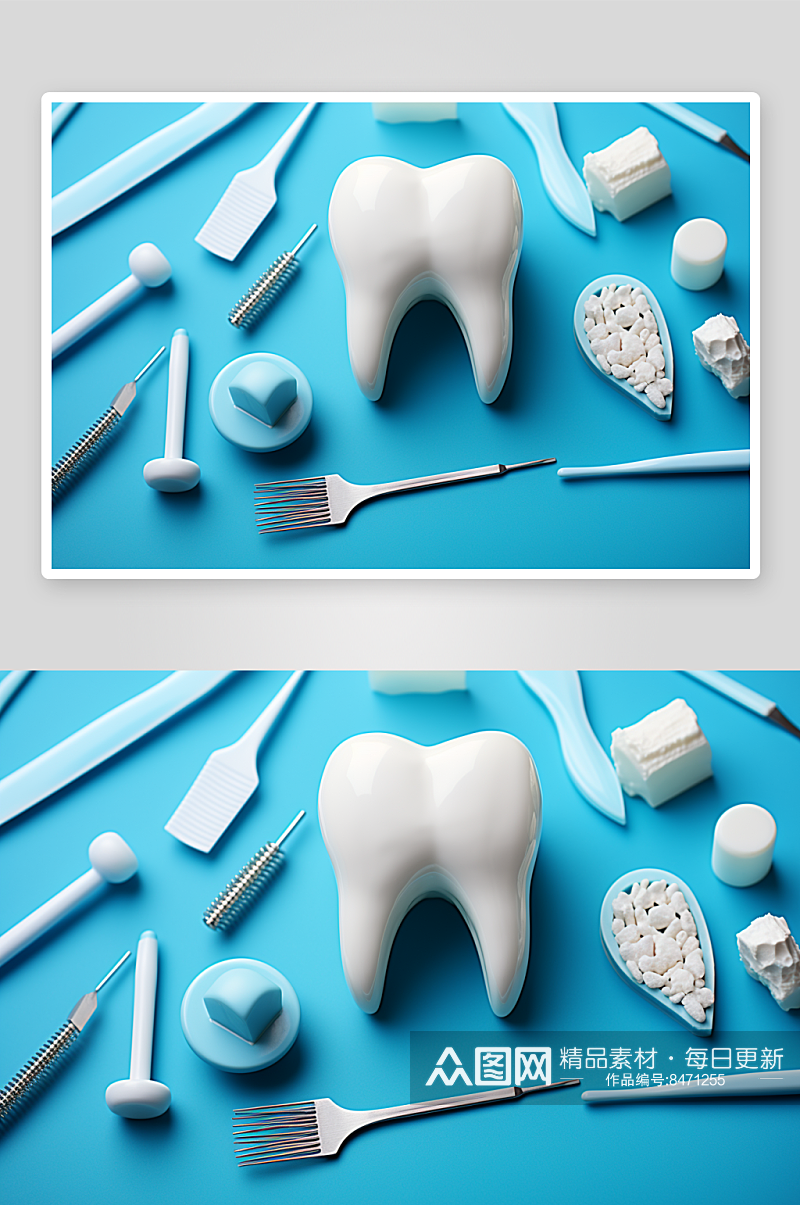数字艺术洁白牙齿照片素材