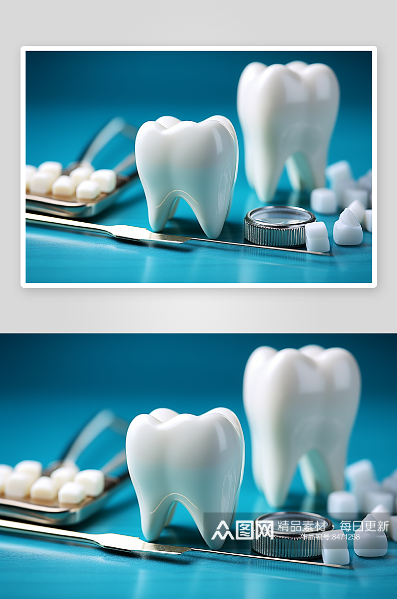 数字艺术洁白牙齿照片素材