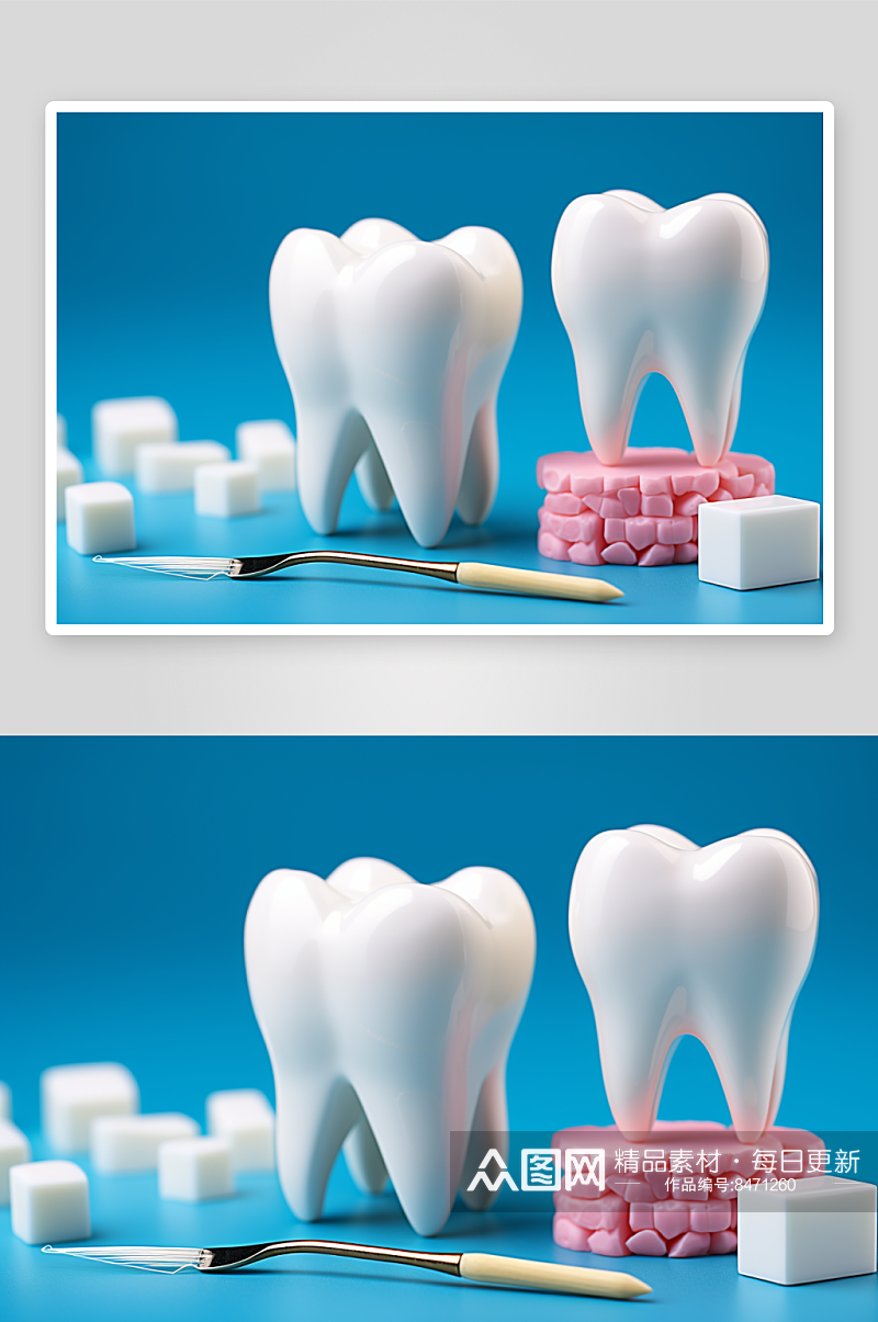 数字艺术洁白牙齿照片素材