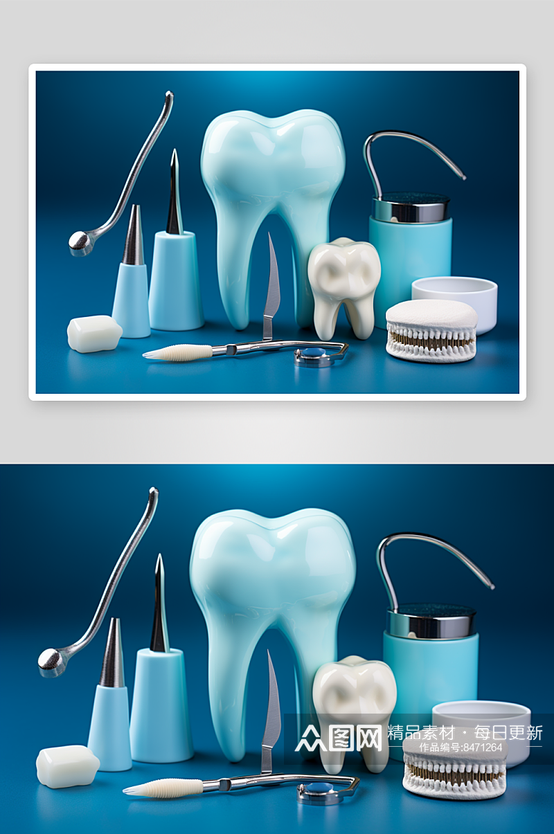 数字艺术洁白牙齿照片素材