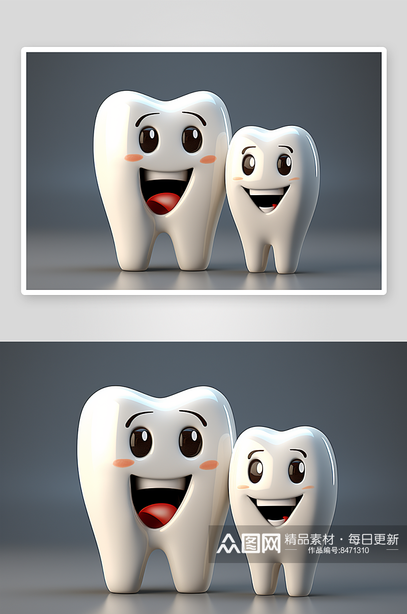 数字艺术洁白牙齿照片素材
