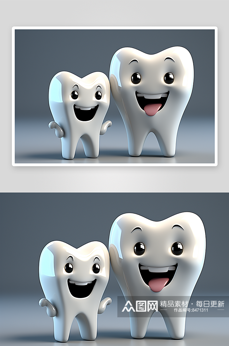 数字艺术洁白牙齿照片素材