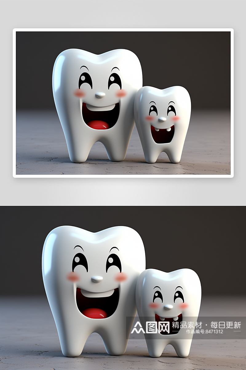 数字艺术洁白牙齿照片素材