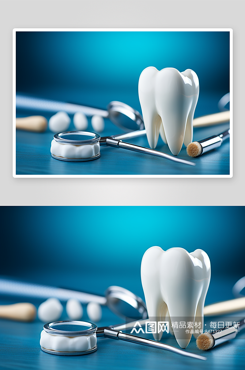 数字艺术洁白牙齿照片素材