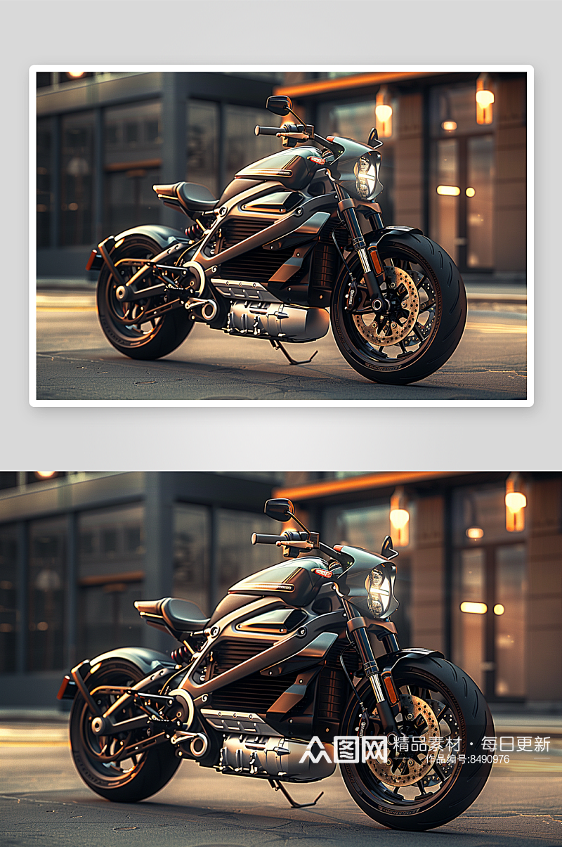 数字艺术炫酷摩托车图片素材