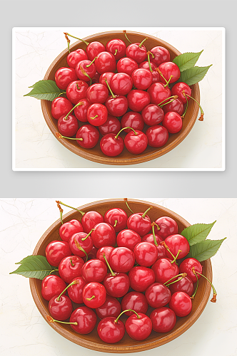 数字艺术美味樱桃水果