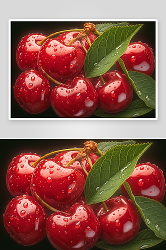 数字艺术美味樱桃水果