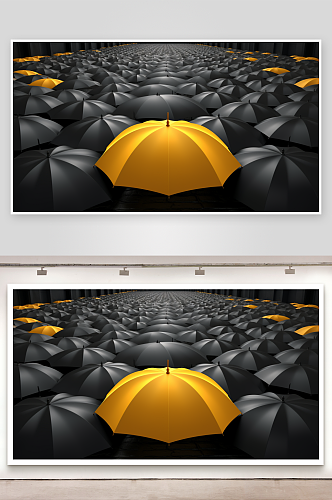 数字艺术下雨雨伞图片