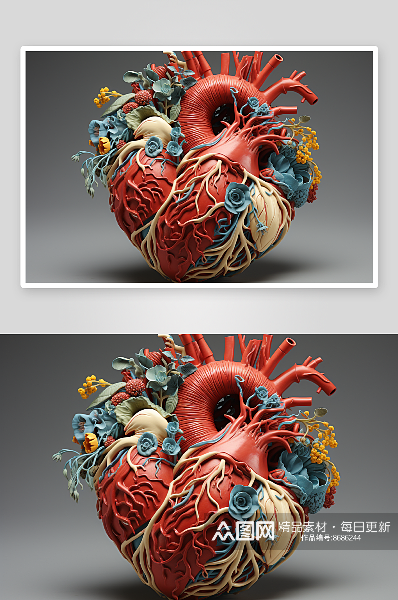 数字艺术心脏器官图片素材