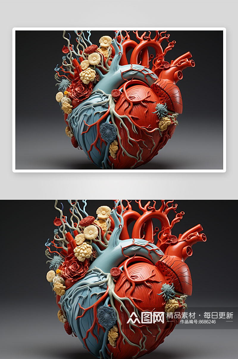 数字艺术心脏器官素材