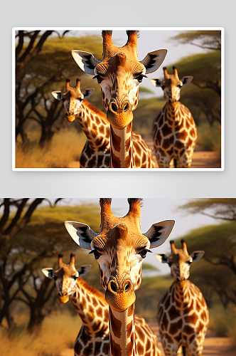 数字艺术可爱长颈鹿动物