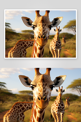 数字艺术可爱长颈鹿动物