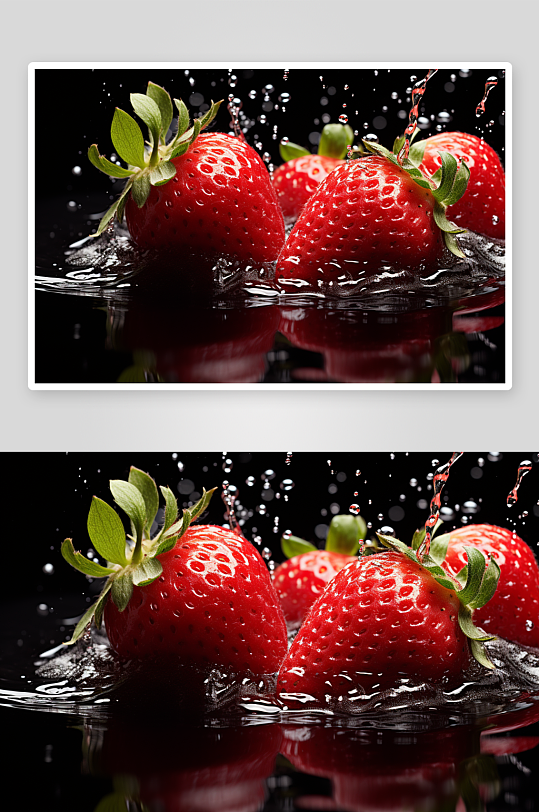 数字艺术草莓水果