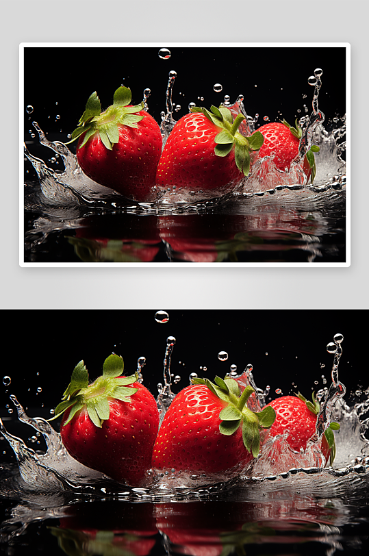 数字艺术草莓水果