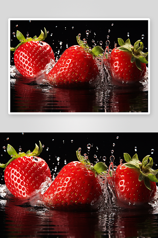 数字艺术草莓水果图片