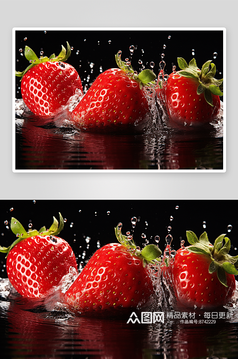 数字艺术草莓水果图片素材
