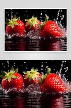 数字艺术草莓水果图片
