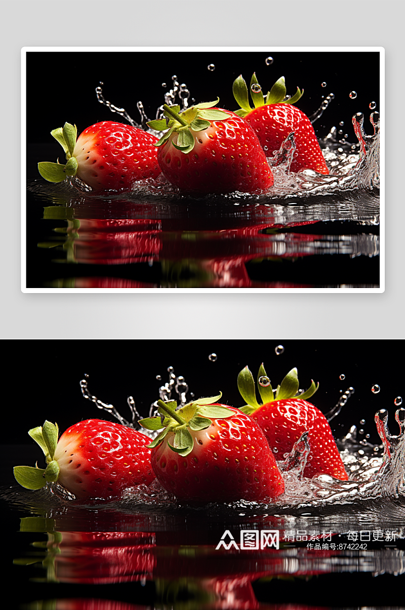 数字艺术草莓水果图片素材