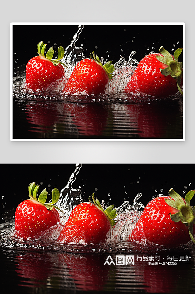 数字艺术草莓水果素材
