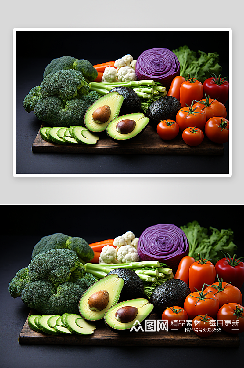 数字艺术一堆蔬菜素材