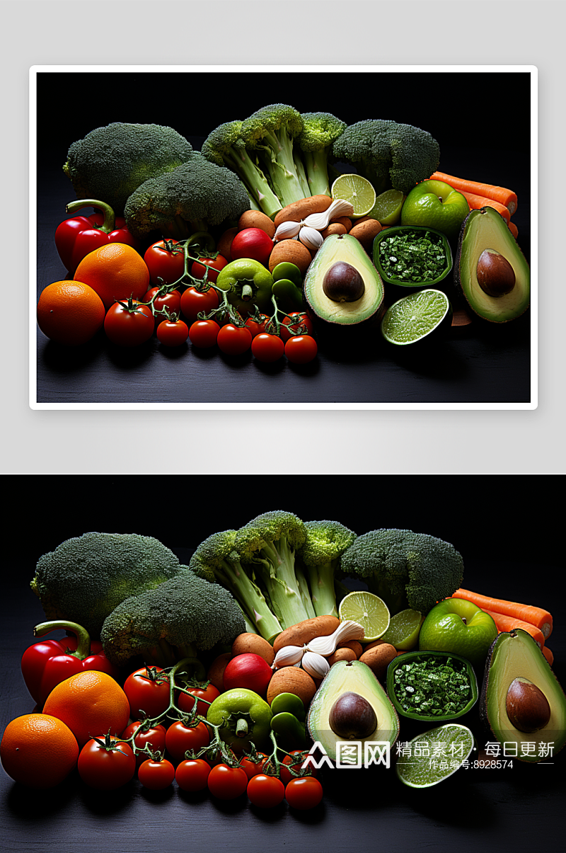 数字艺术一堆蔬菜素材