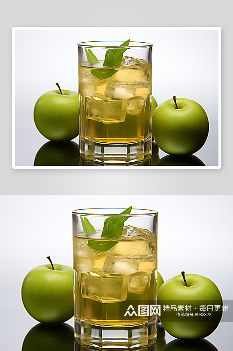 数字艺术苹果汁饮品素材