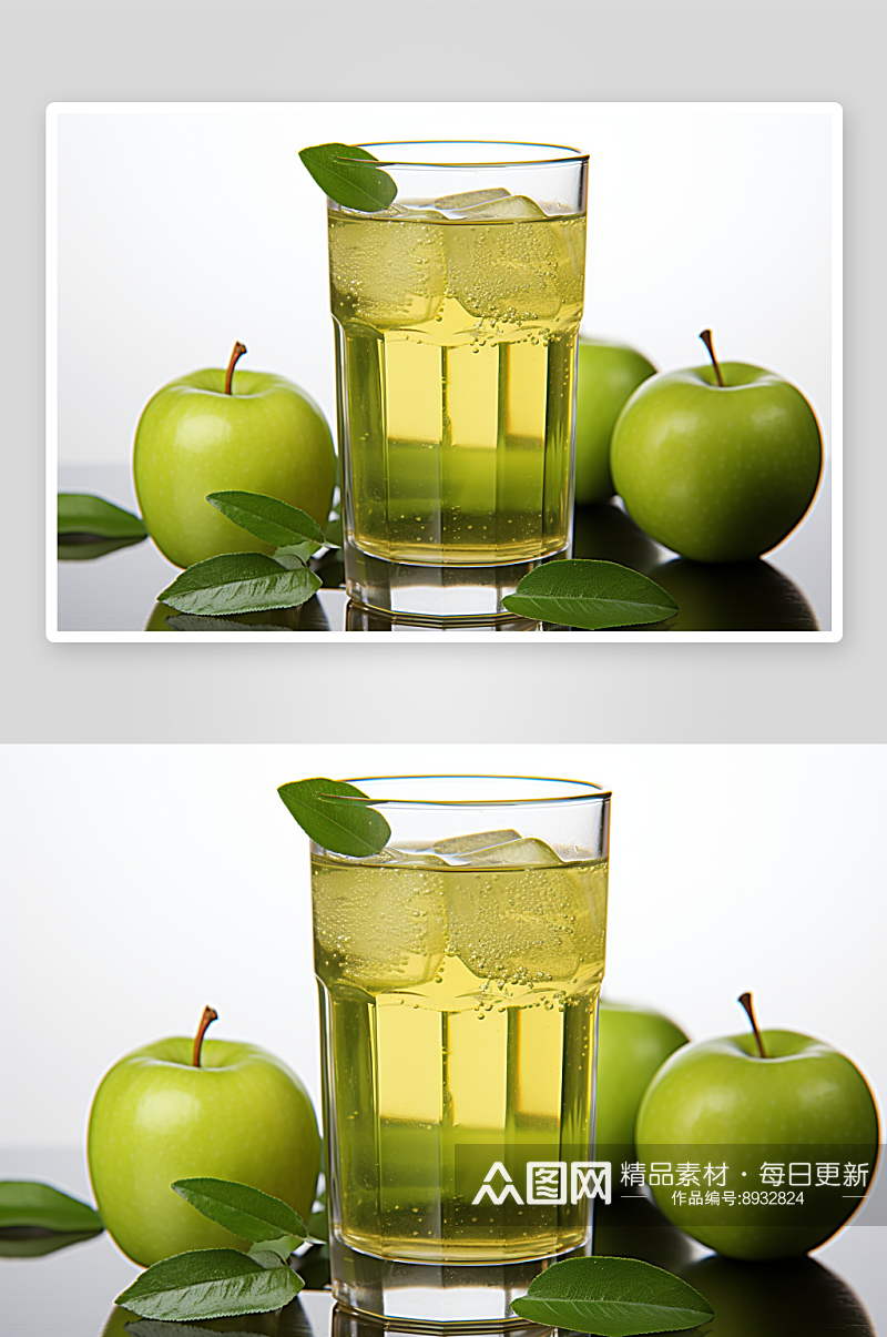 数字艺术苹果汁饮品素材